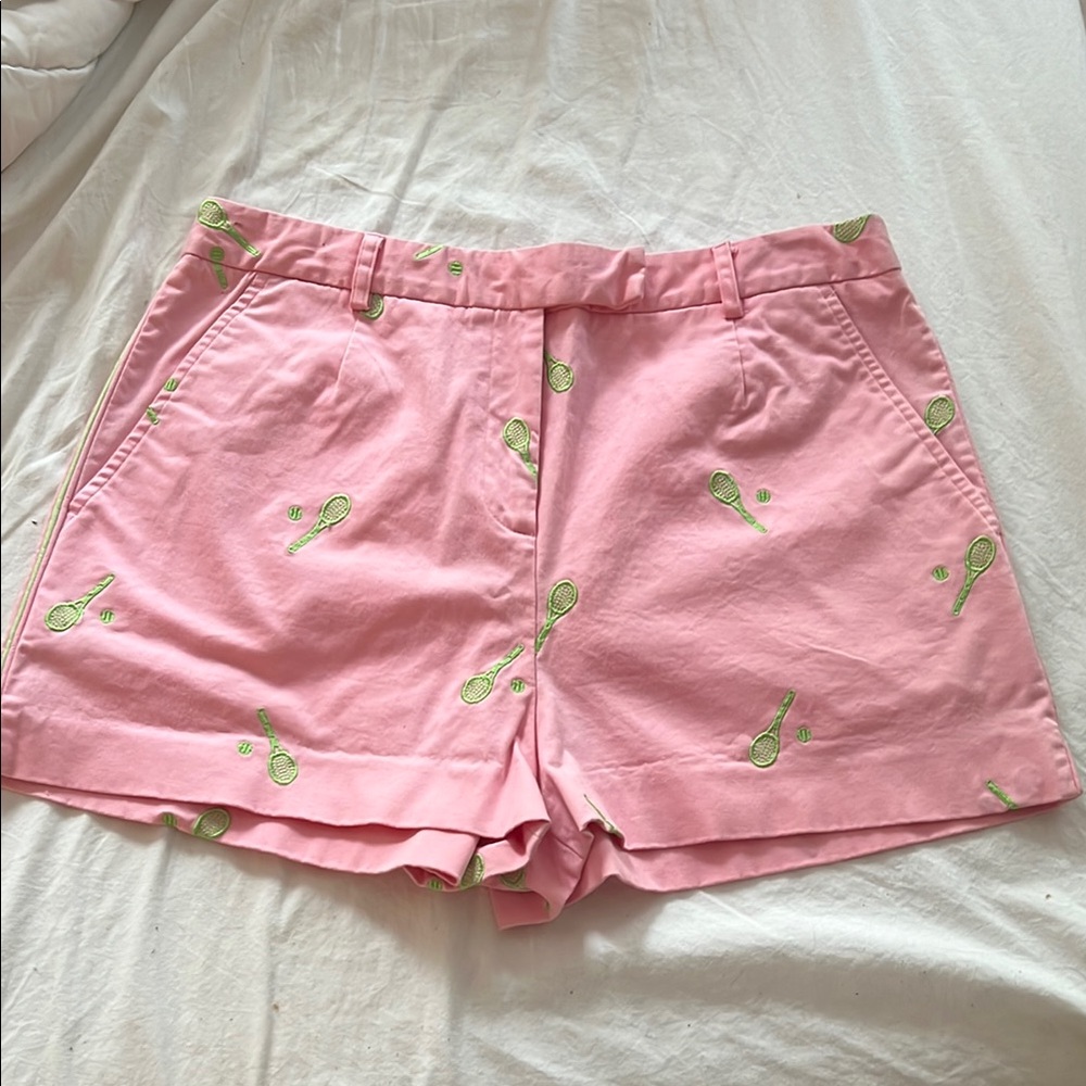 Lilly Pulitzer Vintage Pink Tennis Racket Print Women's Shorts